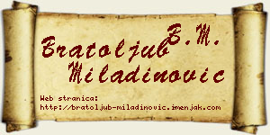 Bratoljub Miladinović vizit kartica